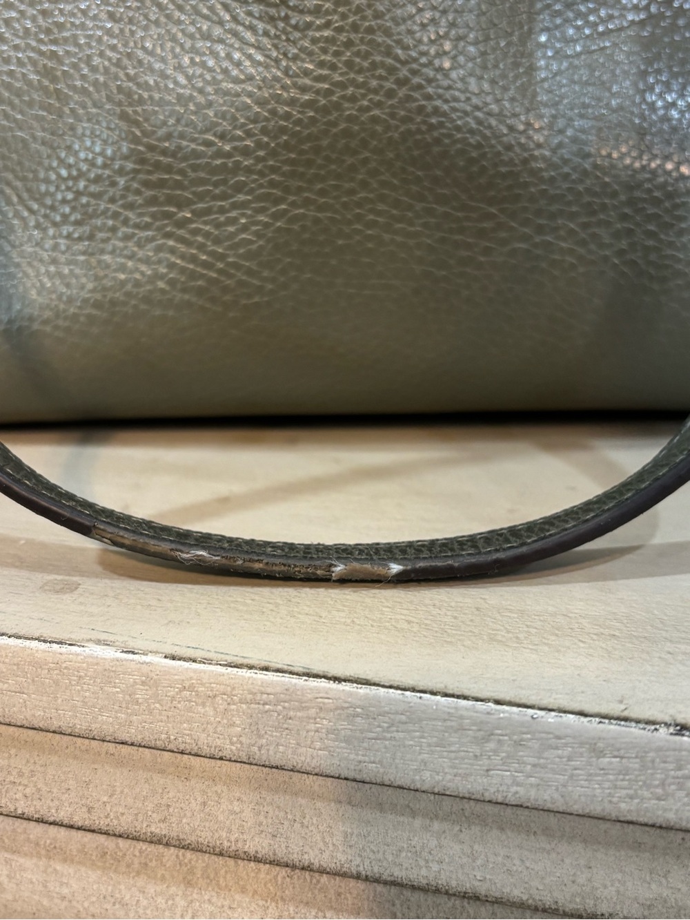 Coach Olive Leather Pebbled Tote with Gold Hardware - Picture 3 of 4